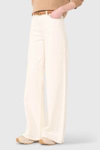 VERY WIDE LEG STRETCH DENIM PANTS OFFWHITE