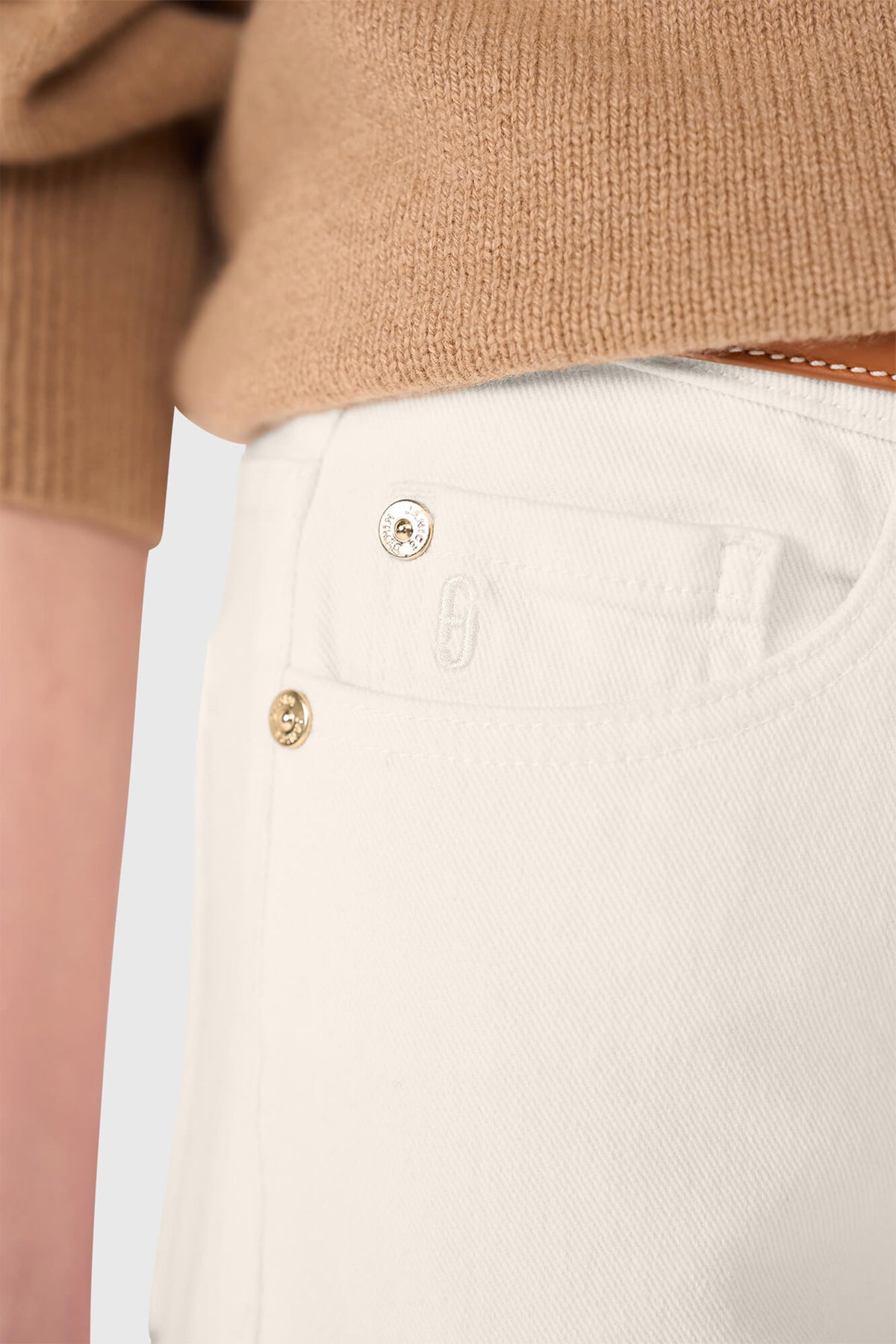 VERY WIDE LEG STRETCH DENIM PANTS OFFWHITE