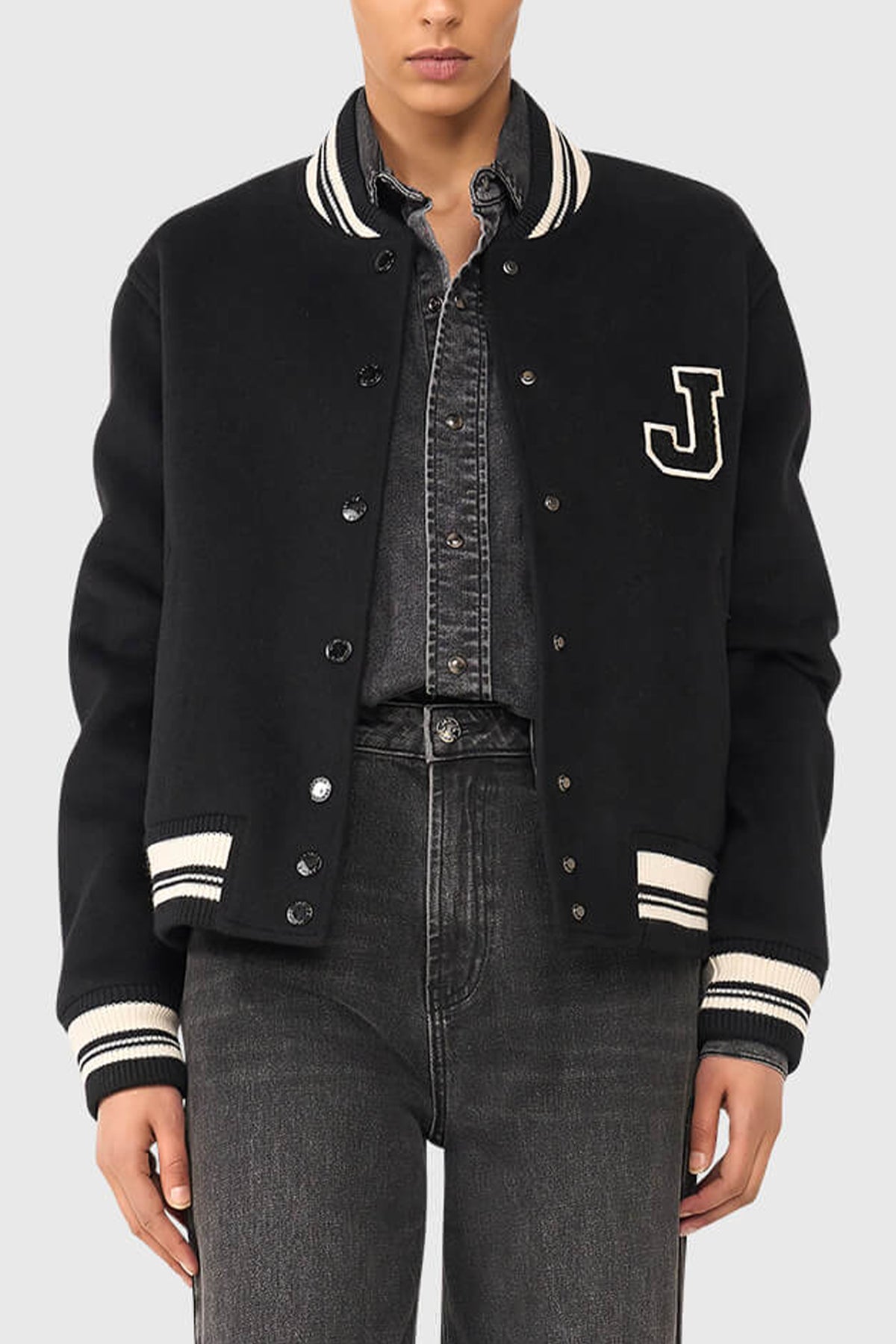 WOOL-CASHMERE MIX COLLEGE JACKET