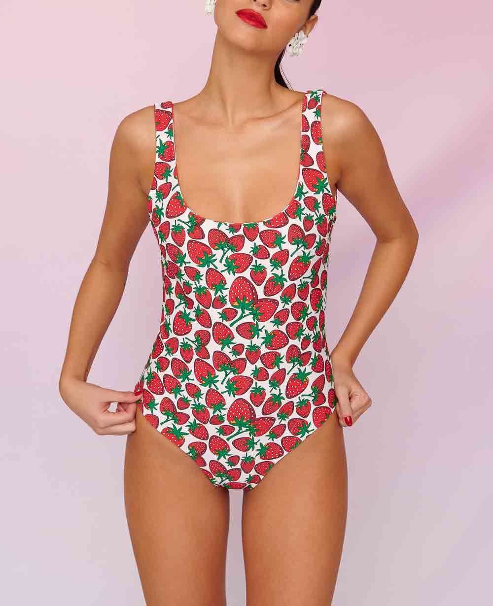 TWO-IN-ONE SWIMSUIT "RITA" - GREEN/RED/WHITE
