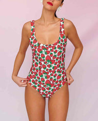 TWO-IN-ONE SWIMSUIT "RITA" - GREEN/RED/WHITE