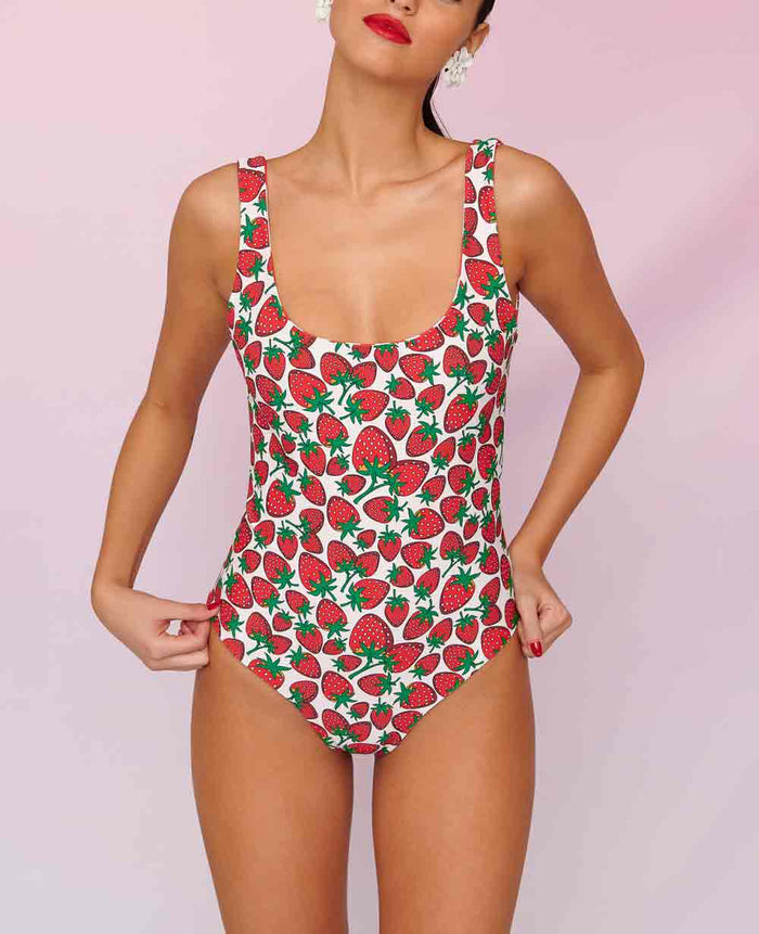 TWO-IN-ONE SWIMSUIT "RITA" - GREEN/RED/WHITE