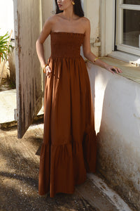 BANDEAU DRESS "ELPIS" CHOCOLATTE