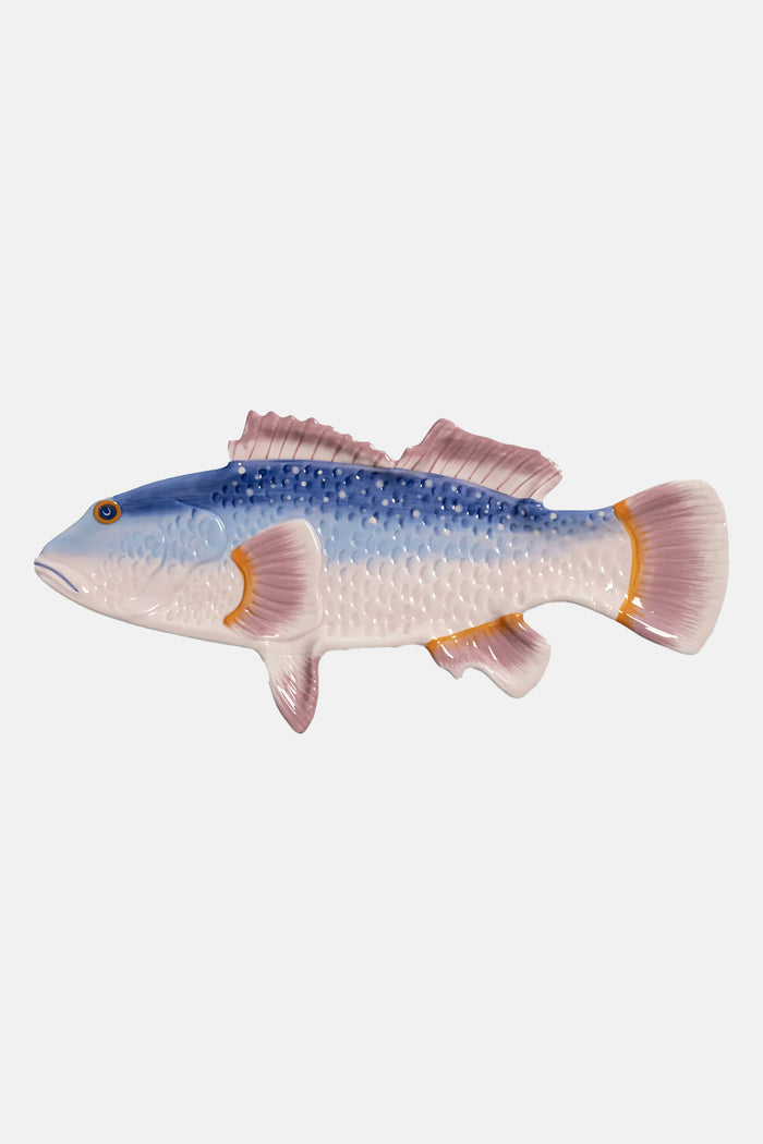 PLATE "PERCH" BLUE/ROSE