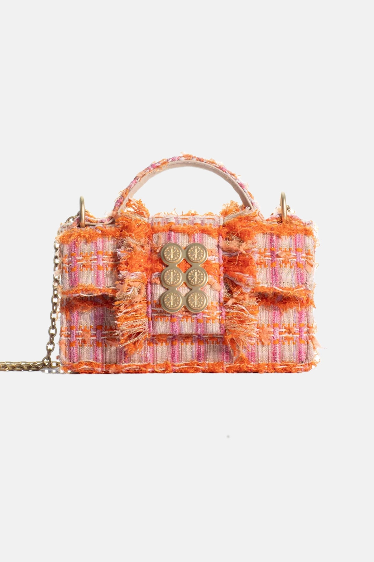 SMALL TWEED BAG "THE PETITE BASSET" ORANGE