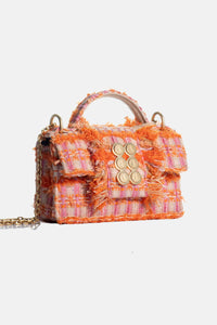 SMALL TWEED BAG "THE PETITE BASSET" ORANGE