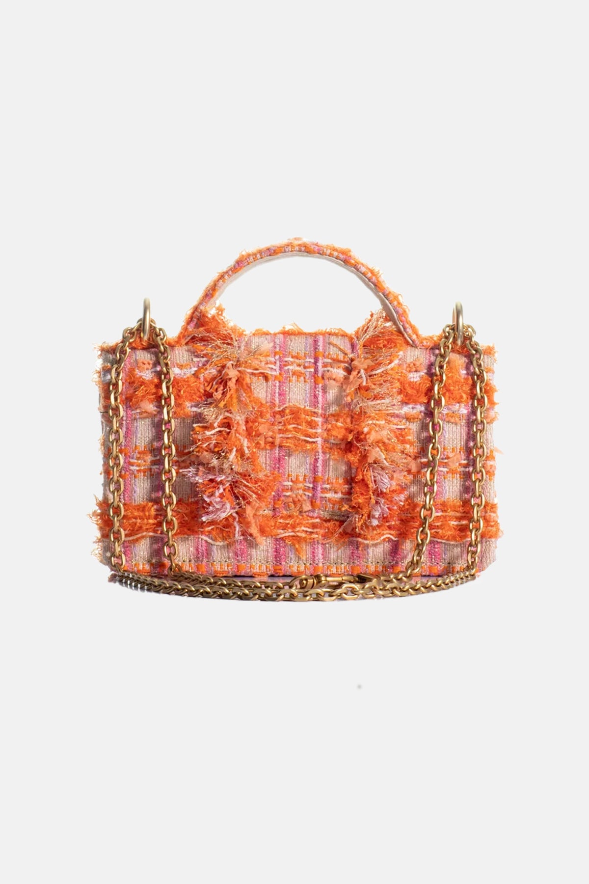 SMALL TWEED BAG "THE PETITE BASSET" ORANGE