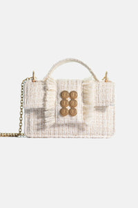 SMALL TWEED BAG "THE PETITE BASSET" OFFWHITE
