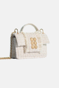 SMALL TWEED BAG "THE PETITE BASSET" OFFWHITE