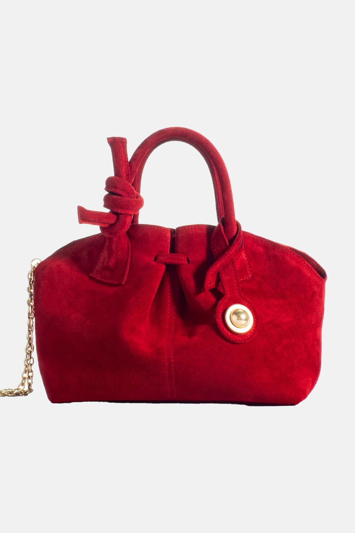 SUEDE BAG "THE MIDI SWAN" RED