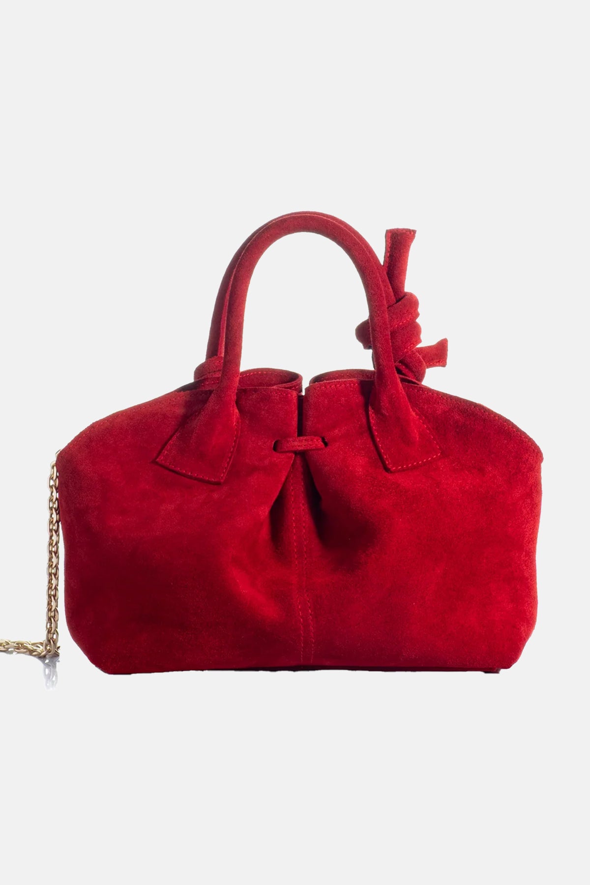 SUEDE BAG "THE MIDI SWAN" RED