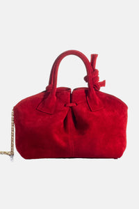 SUEDE BAG "THE MIDI SWAN" RED