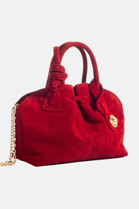 SUEDE BAG "THE MIDI SWAN" RED