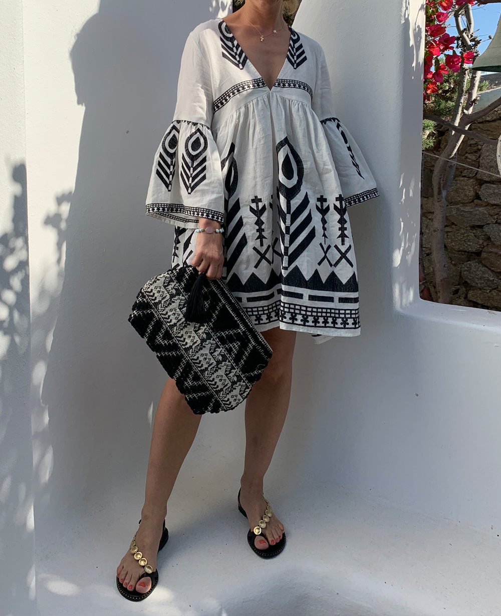 SHORT LINEN DRESS "FEATHER“