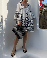 SHORT LINEN DRESS "FEATHER“