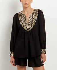 COTTON TUNIC BLOUSE "TRIANGLE"