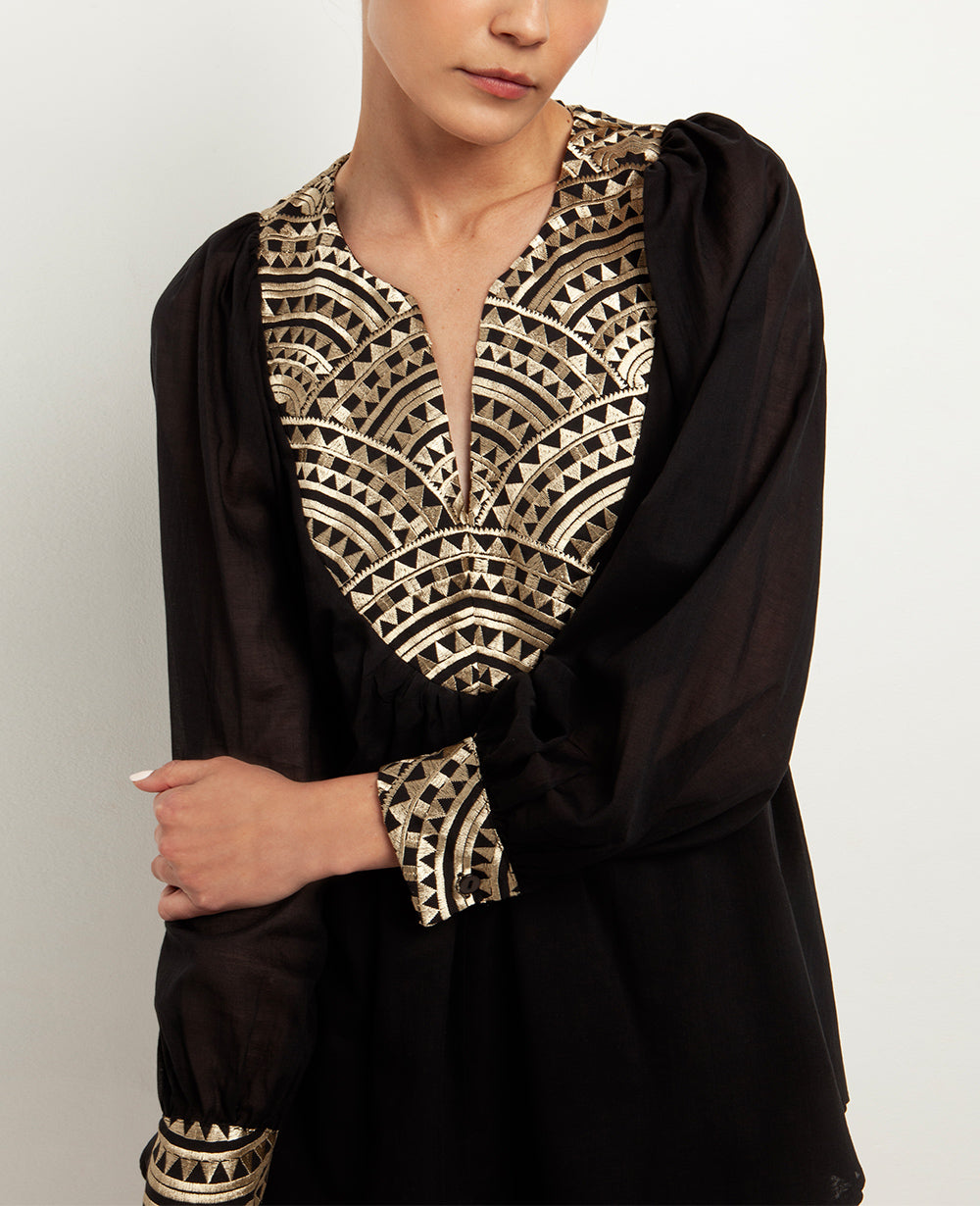 COTTON TUNIC BLOUSE "TRIANGLE"