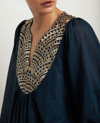 COTTON TUNIC BLOUSE "TRIANGLE"