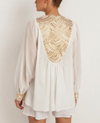 COTTON TUNIC BLOUSE "TRIANGLE"