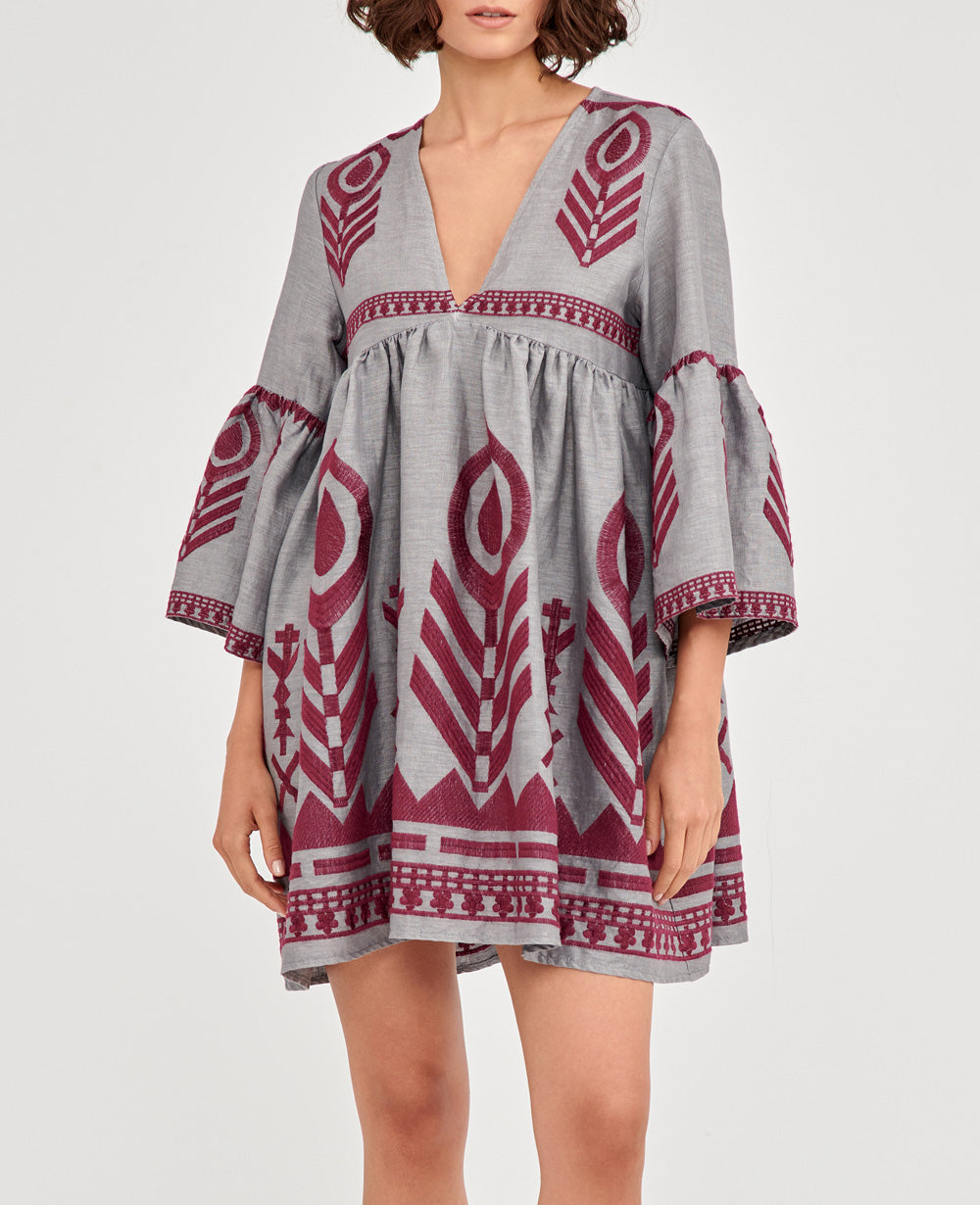 SHORT LINEN DRESS "FEATHER“