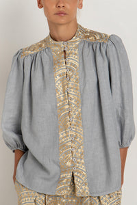 LINEN BLOUSE "TRIANGLE"