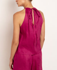 LINEN TOP "ELINA" MAGENTA