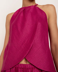 LINEN TOP "ELINA" MAGENTA