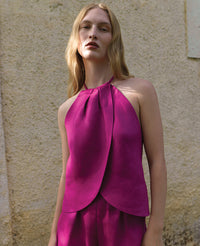 LINEN TOP "ELINA" MAGENTA