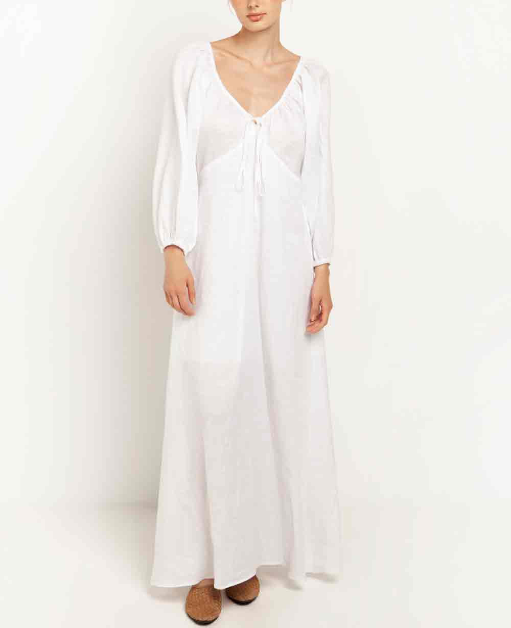 LONG LINEN DRESS "MINIMAL"