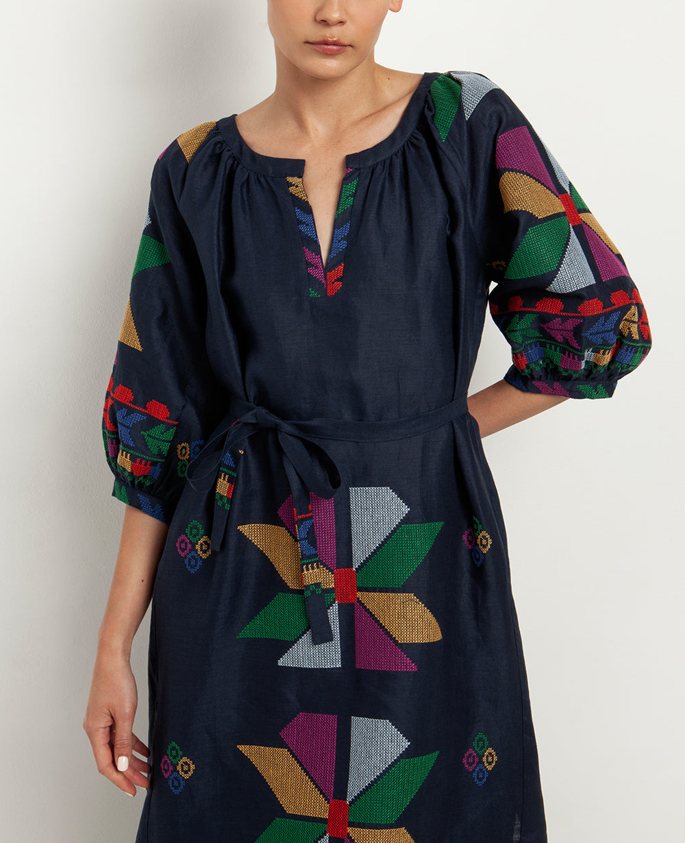 LONG LINEN DRESS "AEOLIS"