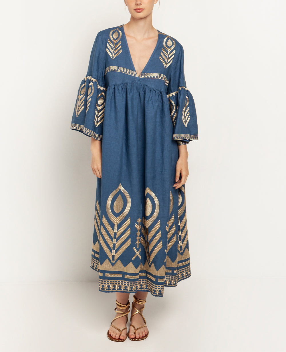 MIDI LINEN DRESS "FEATHER"