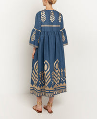 MIDI LINEN DRESS "FEATHER"