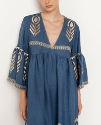 MIDI LINEN DRESS "FEATHER"