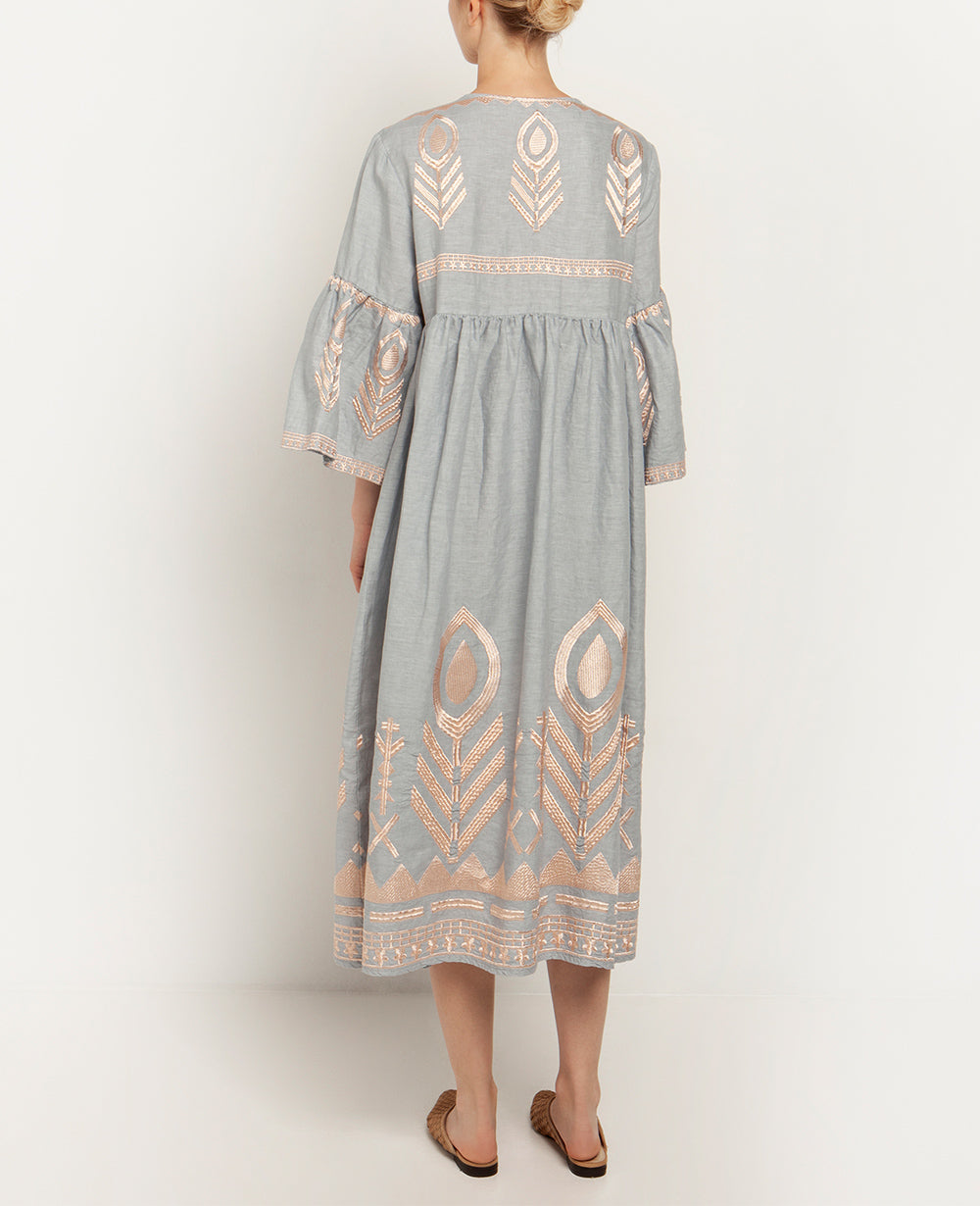 MIDI LINEN DRESS "FEATHER"