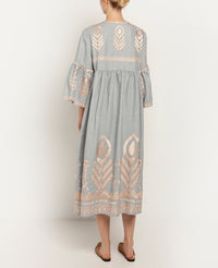 MIDI LINEN DRESS "FEATHER"