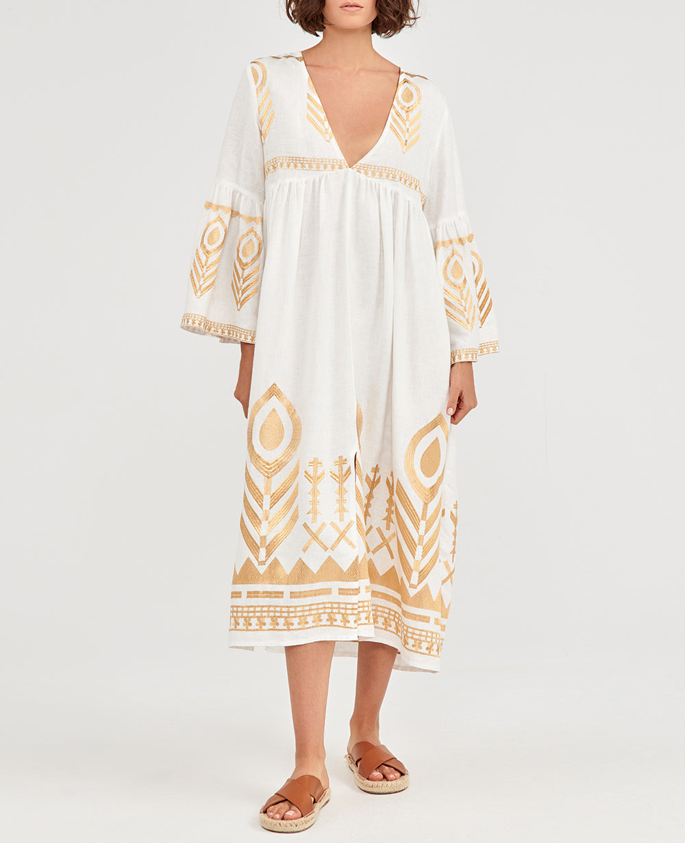 MIDI LINEN DRESS "FEATHER"