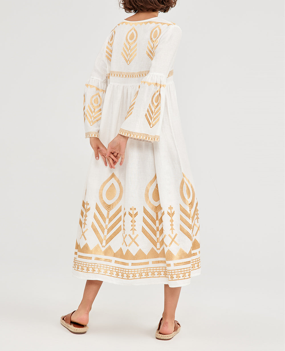 MIDI LINEN DRESS "FEATHER"