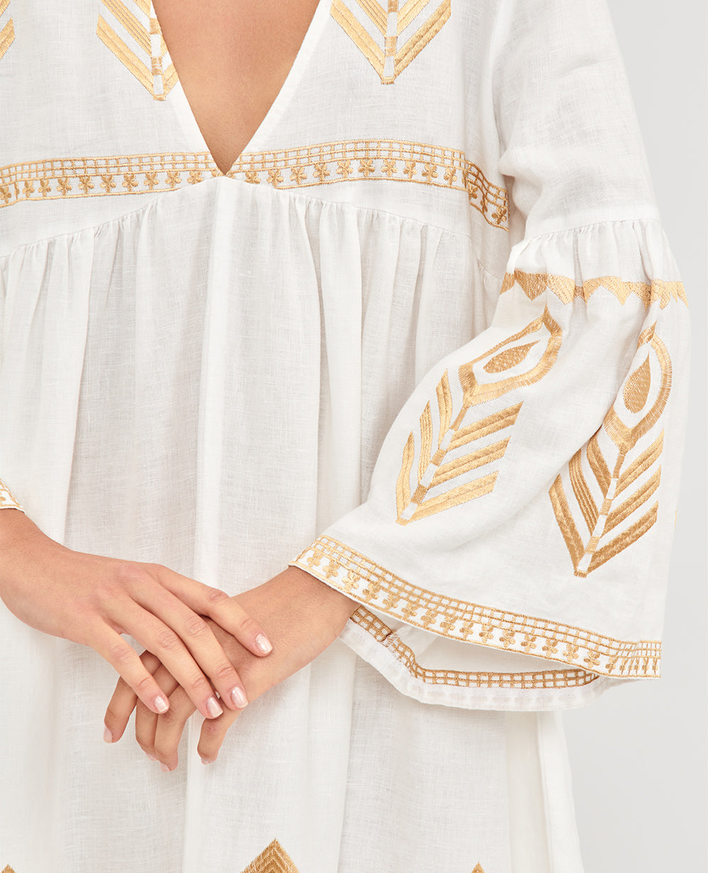 MIDI LINEN DRESS "FEATHER"
