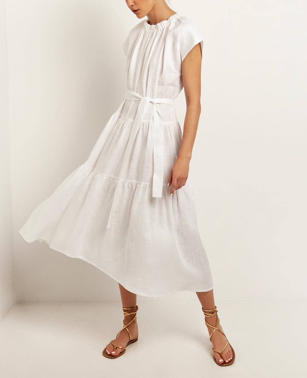 MIDI LINEN DRESS ELINA Lemoni