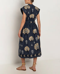 MIDI WRAP DRESS "MINI PEACOCKS"