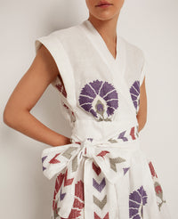 MIDI WRAP DRESS "MINI PEACOCKS"