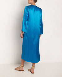 MIDI WRAP DRESS "SILKY" - ROYAL BLUE