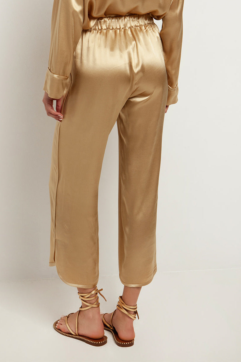 CROPPED VISCOSE PANTS "SILKY"