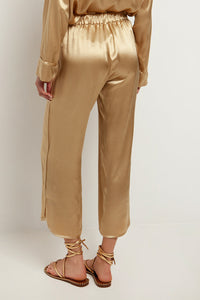 CROPPED VISCOSE PANTS "SILKY"
