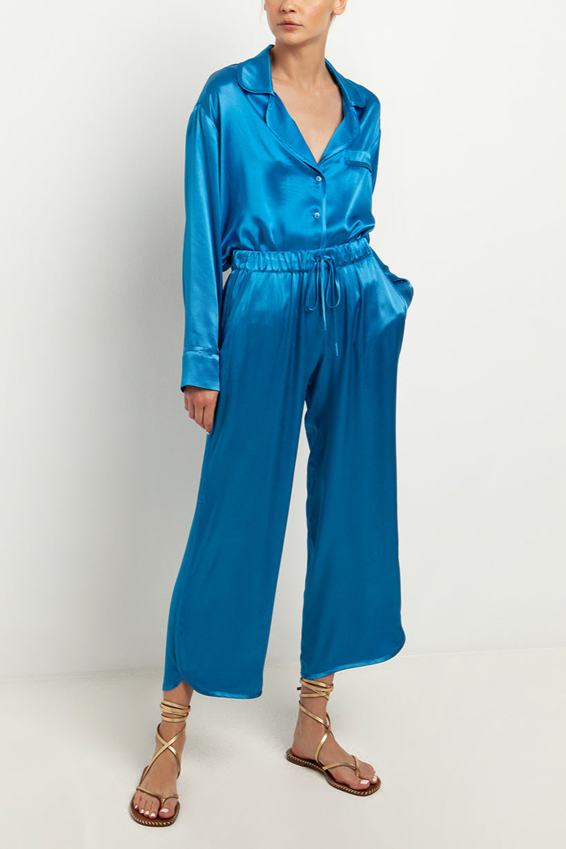 CROPPED VISCOSE PANTS "SILKY"