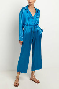 CROPPED VISCOSE PANTS "SILKY"