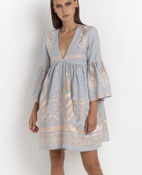 SHORT LINEN DRESS "FEATHER“