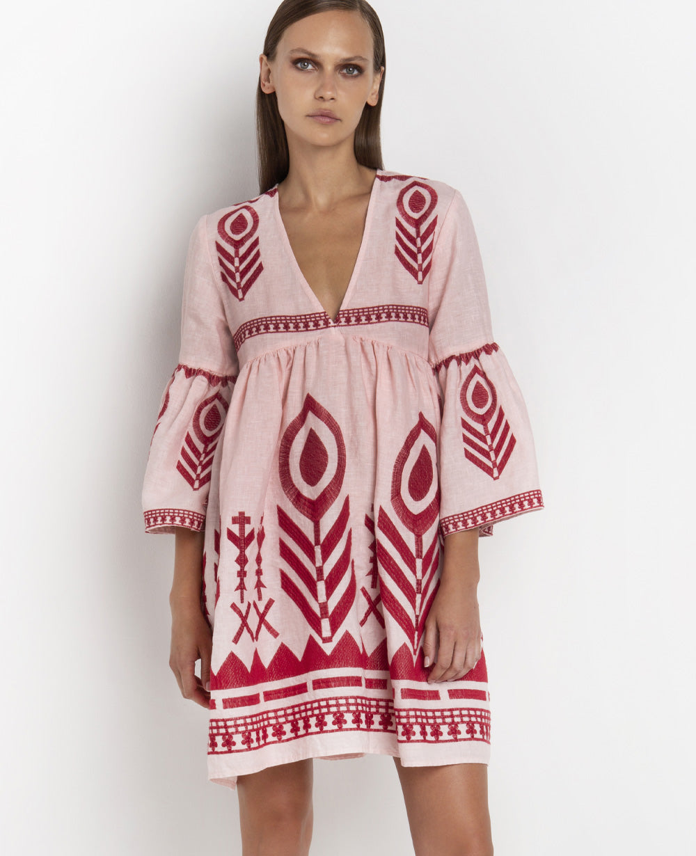 SHORT LINEN DRESS "FEATHER“