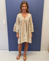 SHORT LINEN DRESS "FEATHER“