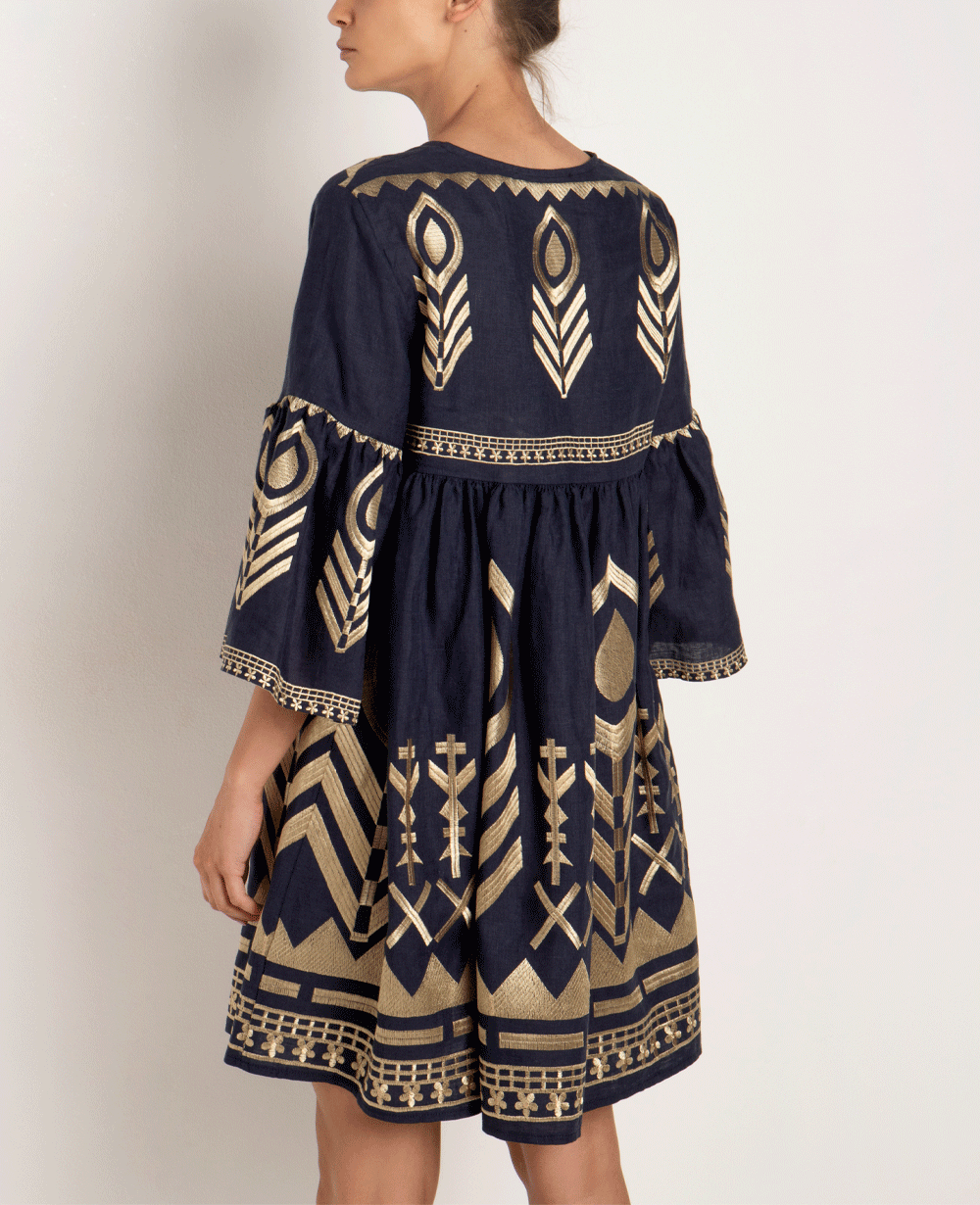 SHORT LINEN DRESS "FEATHER"